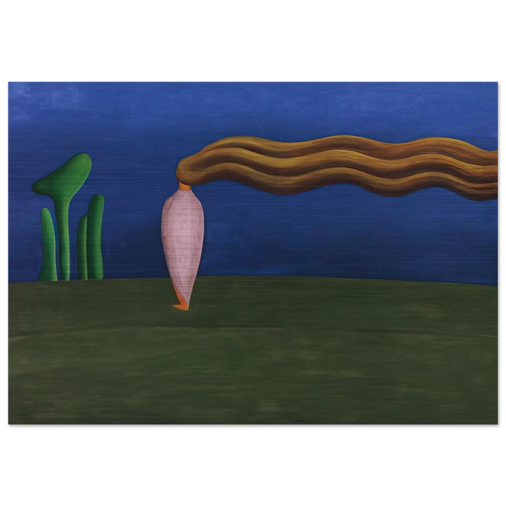 Composition Lonely Figure - Tarsila do Amaral Brushed Aluminum Print - 70x100 cm / 28x40 inches | Tarsila do Amaral Aluminum Print | Tarsila do Amaral Prints