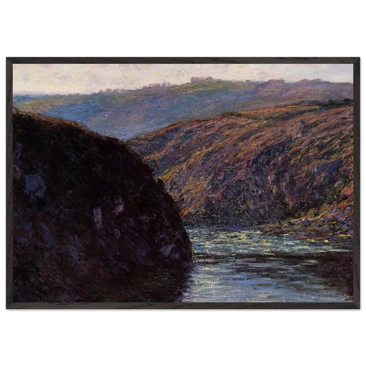 Valley of the Creuse Afternoon Sunlight - claude monet 70x100 cm / 28x40 inches Framed Art Print – Black Wooden Frame