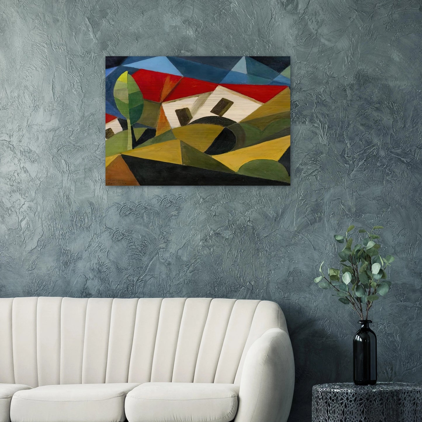 LANDSCAPE 1918 - Enrico Prampolini Brushed Aluminum Print - 70x100 cm / 28x40 inches | Enrico Prampolini Aluminum Print | Enrico Prampolini Prints