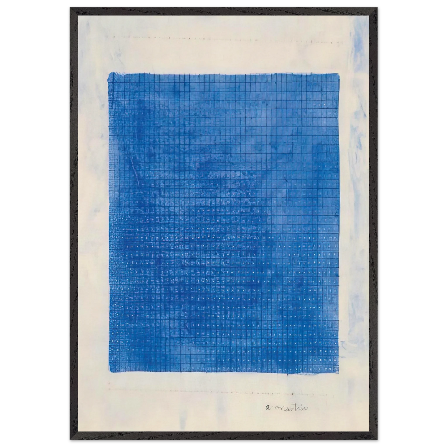 Stars - Agnes Martin 70x100 cm / 28x40 inches Framed Art Print – Black Wooden Frame