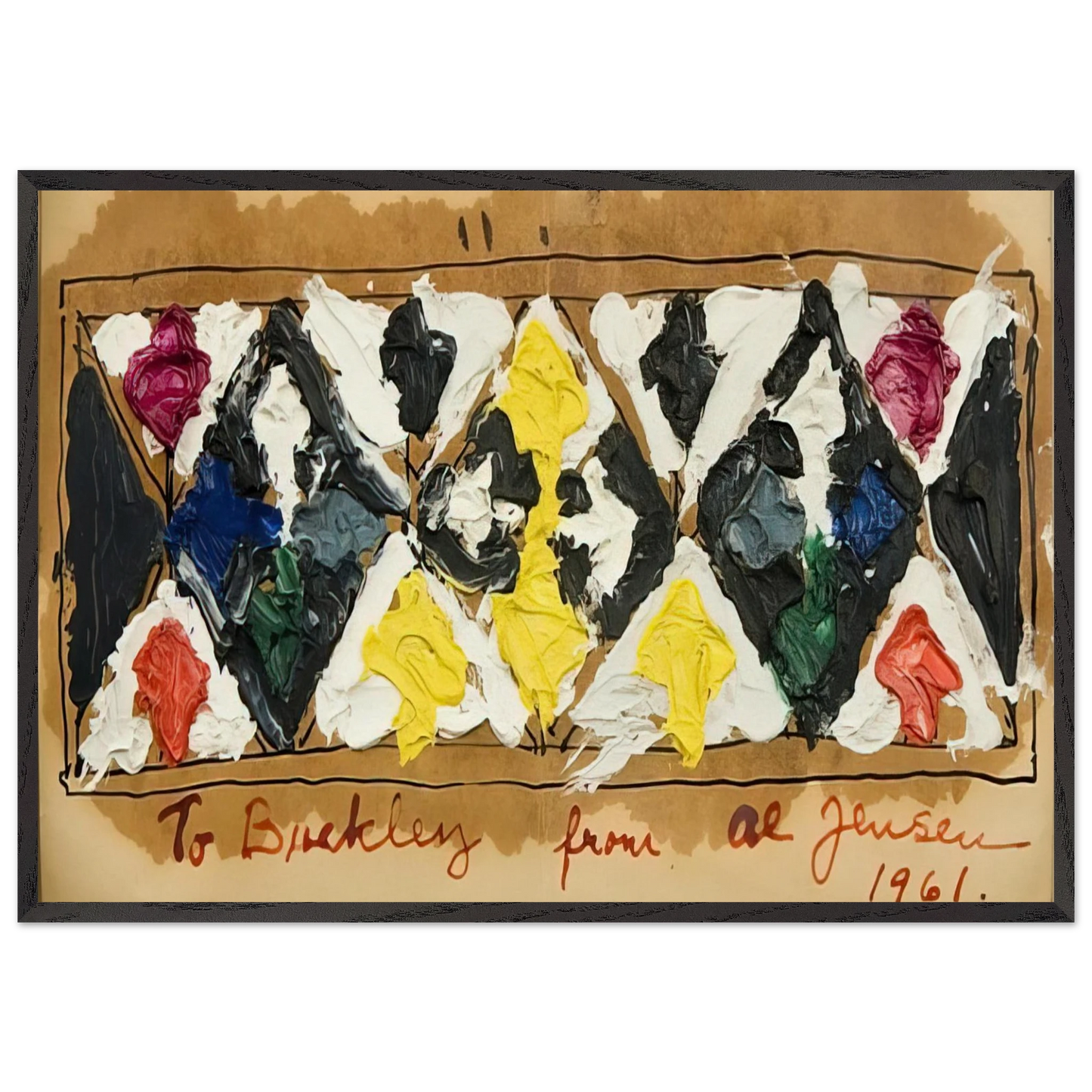 Untitled - 1961 N6 - Alfred Jensen 70x100 cm / 28x40 inches Framed Art Print – Black Wooden Frame