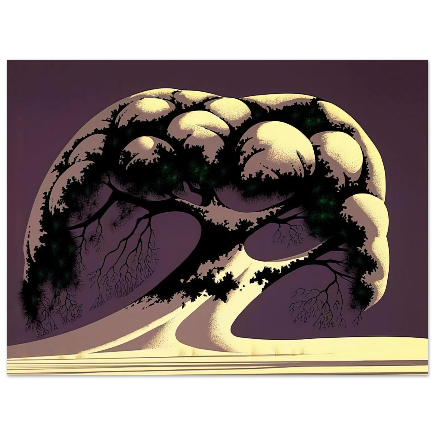 Eyvind Earle - Snow Tree 75x100 cm / 30x40inches Fine Art Poster