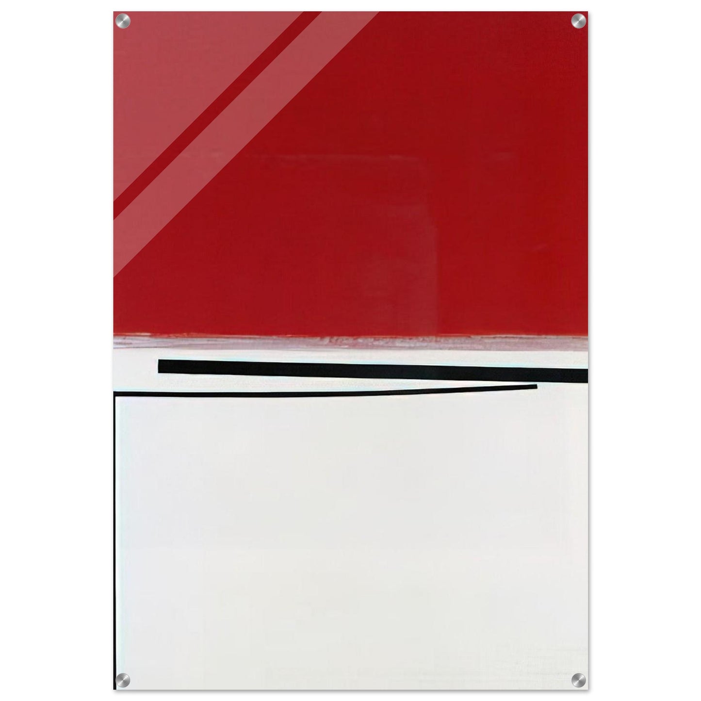Square Motif in White and Indian Red - 1960 - Victor Pasmore Acrylic Print - 70x100 cm / 28x40″ inches | Victor Pasmore Wall Art | Victor Pasmore Prints