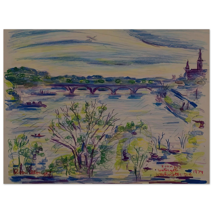 Ivan Albright - VIEW FROM ROOM 603 WATERGATE WASHINGTON D C 1974 75x100 cm / 30x40inches Fine Art Poster