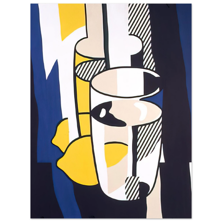 Roy Lichtenstein - GLASS AND LEMON IN A MIRROR 1974 75x100 cm / 30x40inches Fine Art Poster