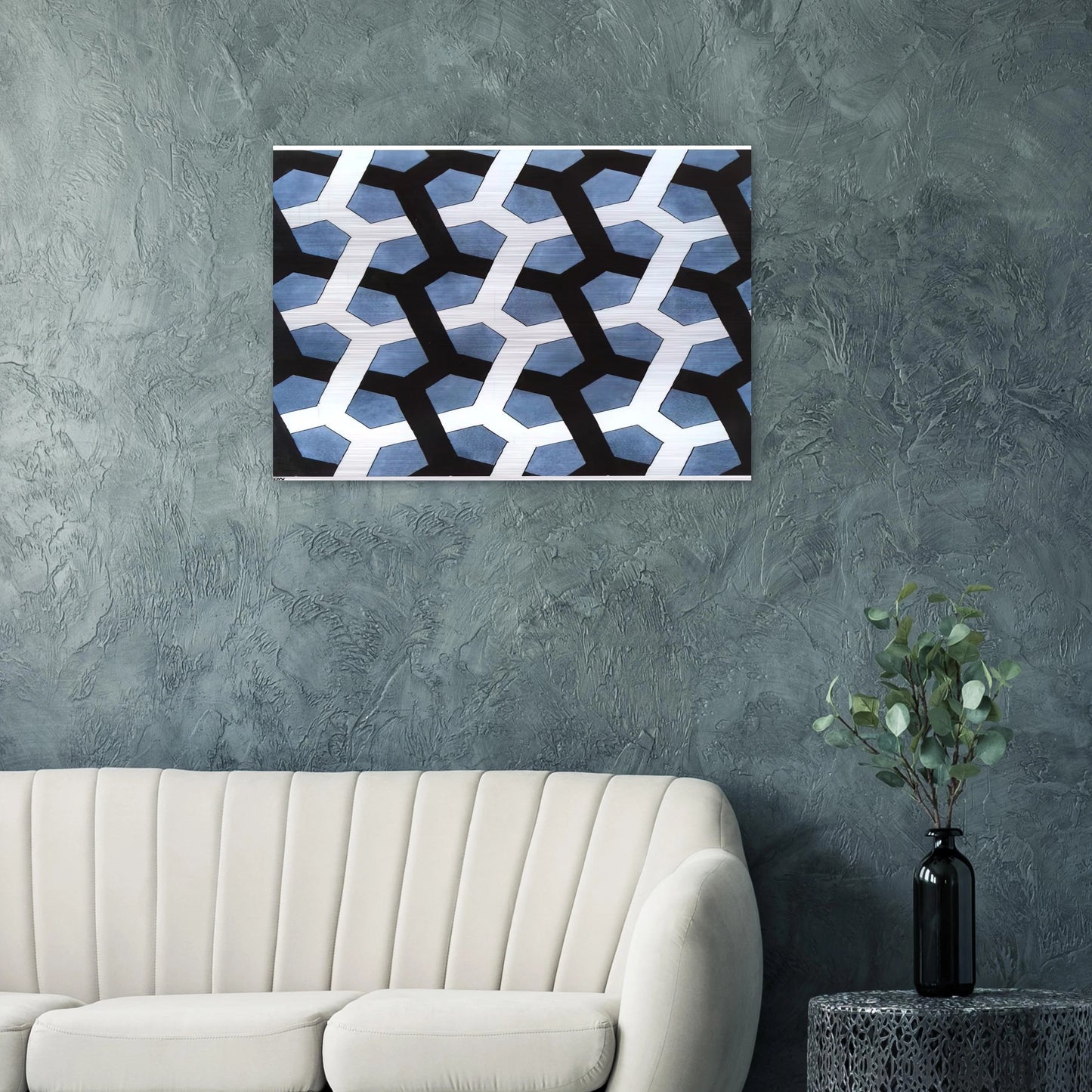INTERLACED HEXAGON - MC Escher Brushed Aluminum Print - 70x100 cm / 28x40 inches | MC Escher Aluminum Print | MC Escher Prints