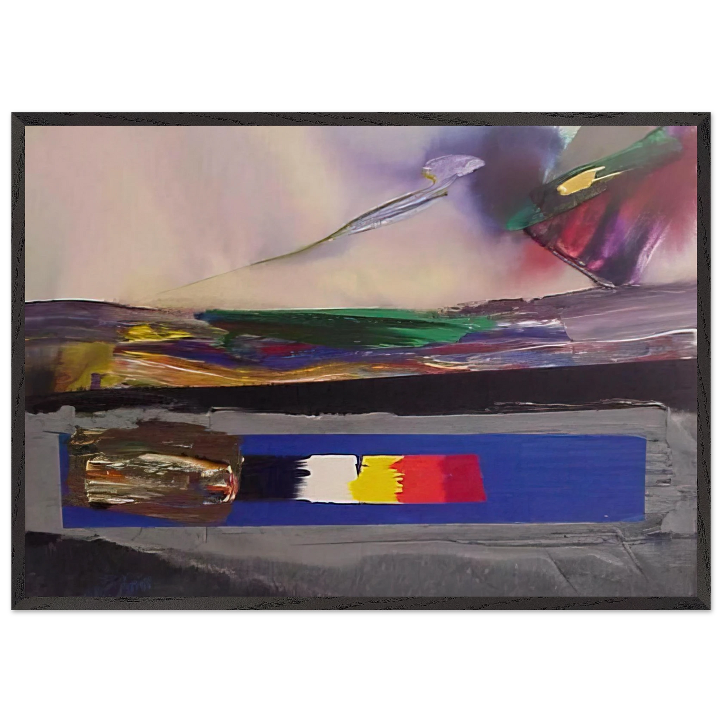 Phenomena Prism Yield - 1986 - Paul Jenkins 70x100 cm / 28x40 inches Framed Art Print – Black Wooden Frame