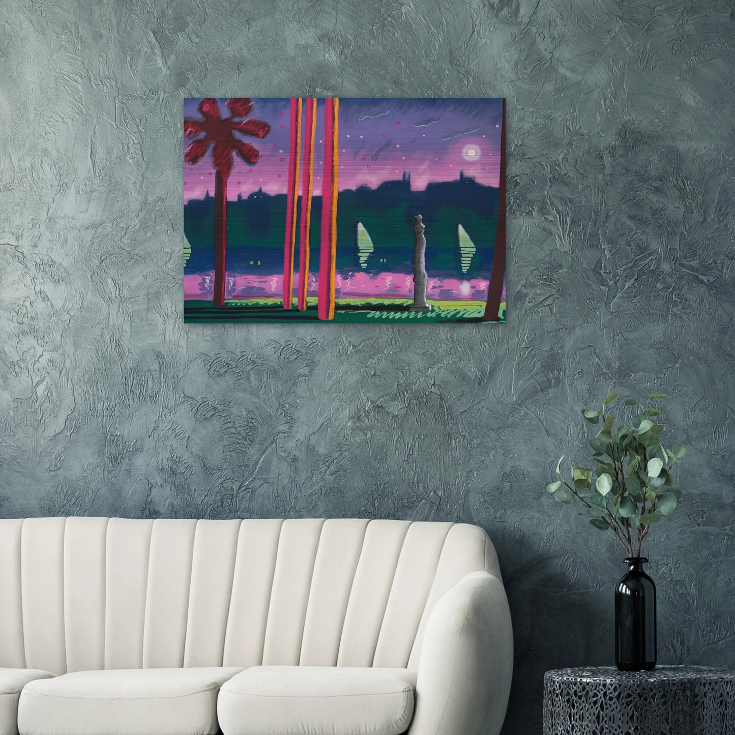 Suave Como La Noche - 1982 - Carlos Almaraz Brushed Aluminum Print - 70x100 cm / 28x40 inches | Carlos Almaraz Aluminum Print | Carlos Almaraz Prints