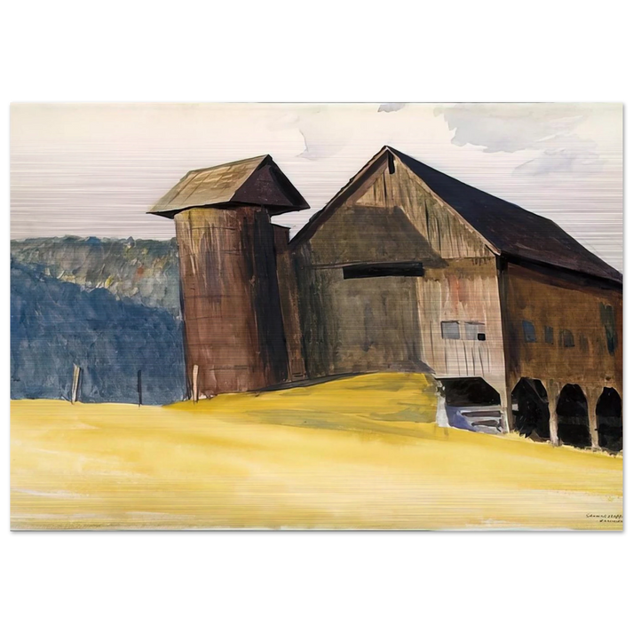 Barn and Silo, Vermont - Edward Hopper Brushed Aluminum Print - 70x100 cm / 28x40 inches | Edward Hopper Aluminum Print | Edward Hopper Prints