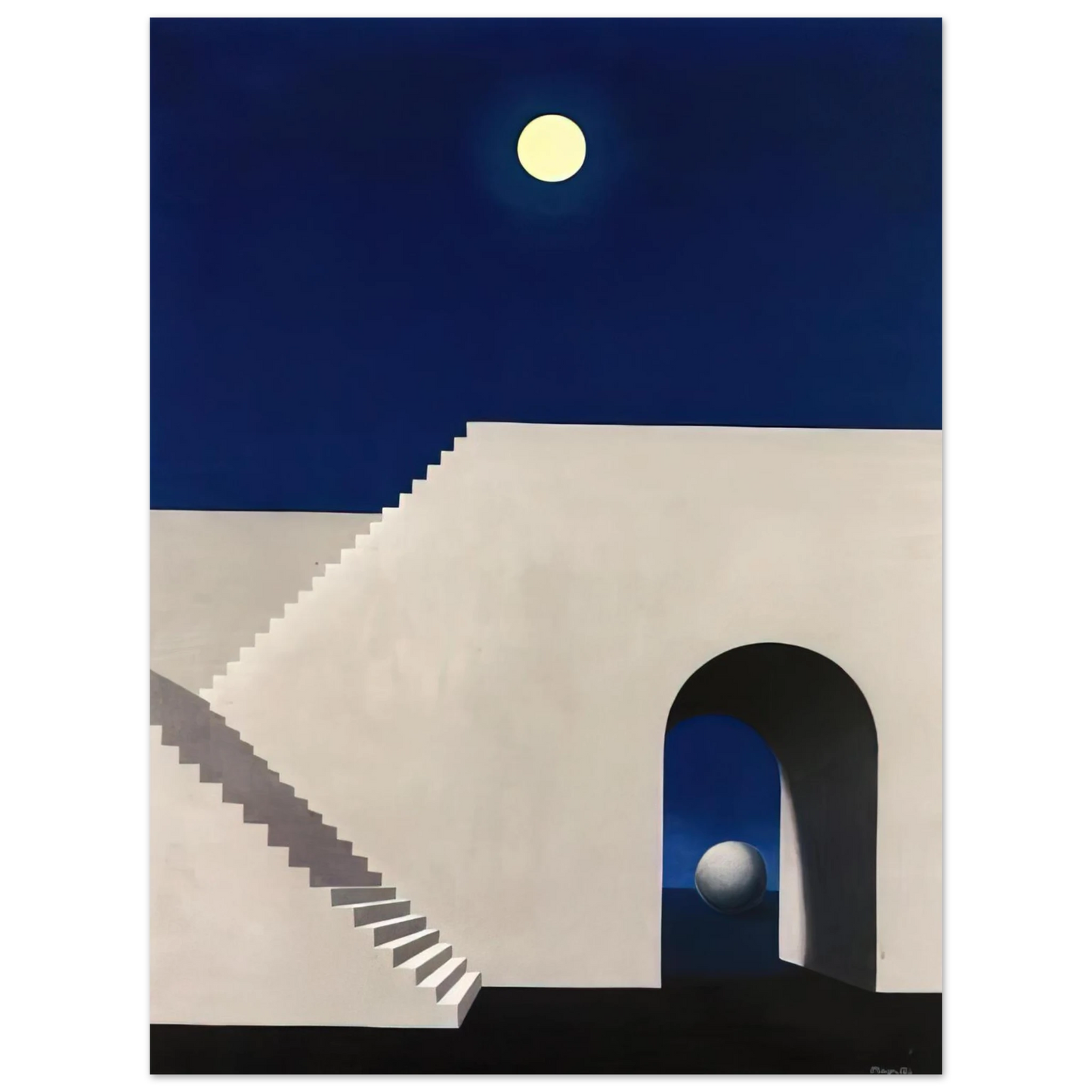 Rene Magritte - ARCHITECTURE AU CLAIR DE LUNE 1956 75x100 cm / 30x40inches Fine Art Poster