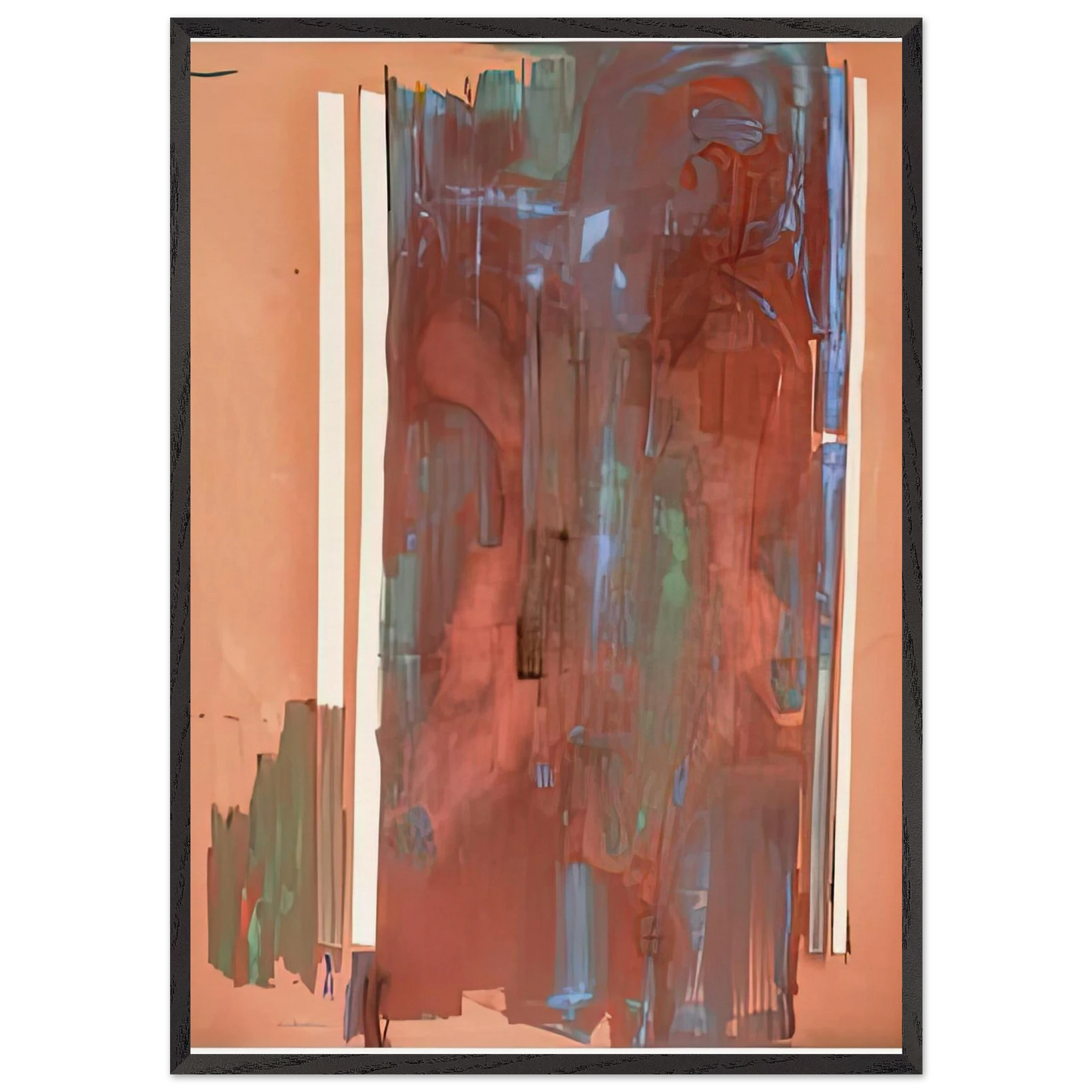 Plexus 1976- - Helen Frankenthaler 70x100 cm / 28x40 inches Framed Art Print – Black Wooden Frame