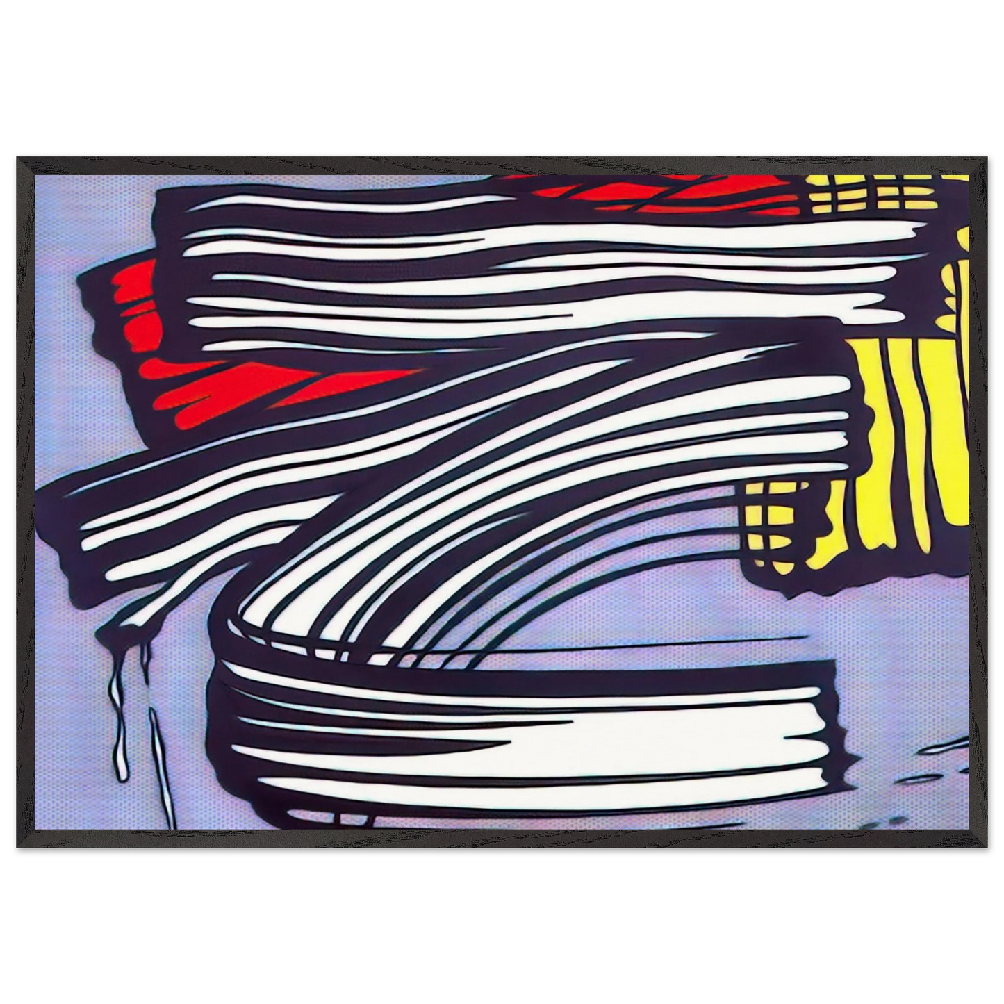 LITTLE BIG PAINTING 1965 - Roy Lichtenstein 70x100 cm / 28x40 inches Framed Art Print – Black Wooden Frame