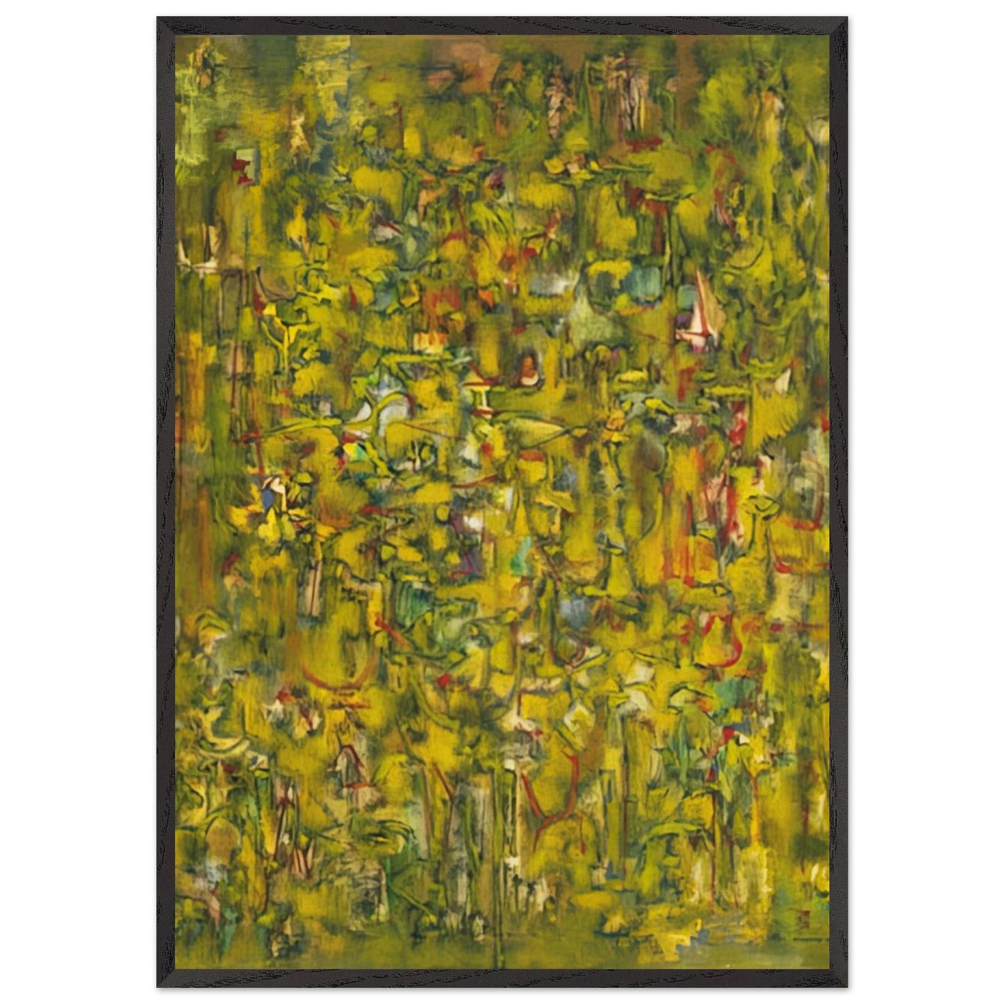 Number 43 Abstract Painting Yellow - 1947 - Ad Reinhardt 70x100 cm / 28x40 inches Framed Art Print – Black Wooden Frame