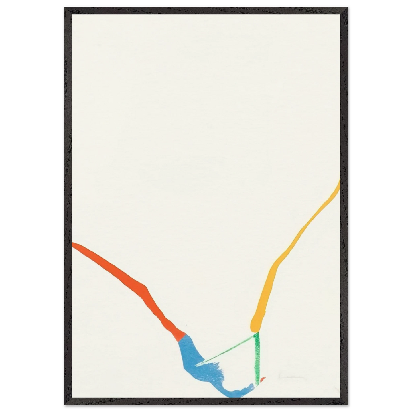 What Red Lines Can Do - 1970 - Helen Frankenthaler 70x100 cm / 28x40 inches Framed Art Print – Black Wooden Frame