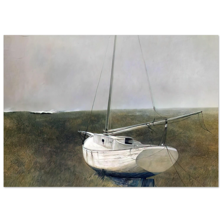 Andrew Wyeth - BELOW DOVER 1950 Wall Art - 60x80 cm / 24x32 inches - Premium Wooden Framed Poster With Fine Art Paper-canvas - Wood frame