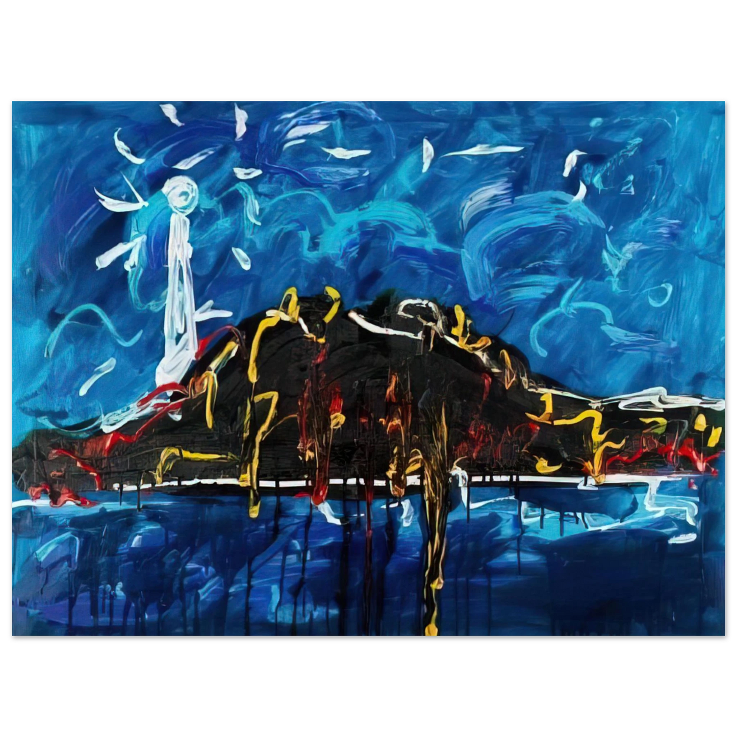 Mario Schifano - Il Vulcano - Art Informel 75x100 cm / 30x40inches Fine Art Poster