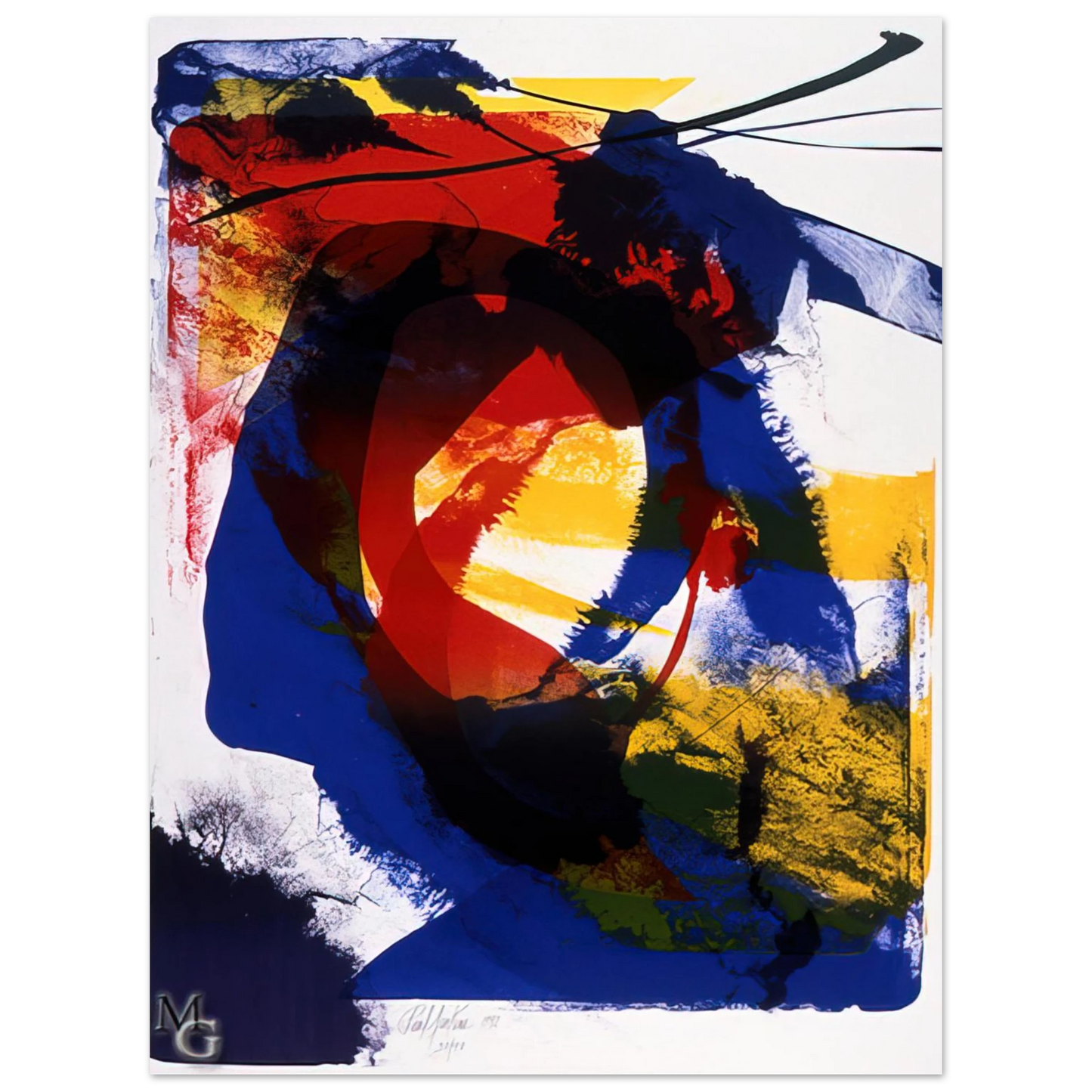 Paul Jenkins - Distance Finding Mozart 75x100 cm / 30x40inches Fine Art Poster