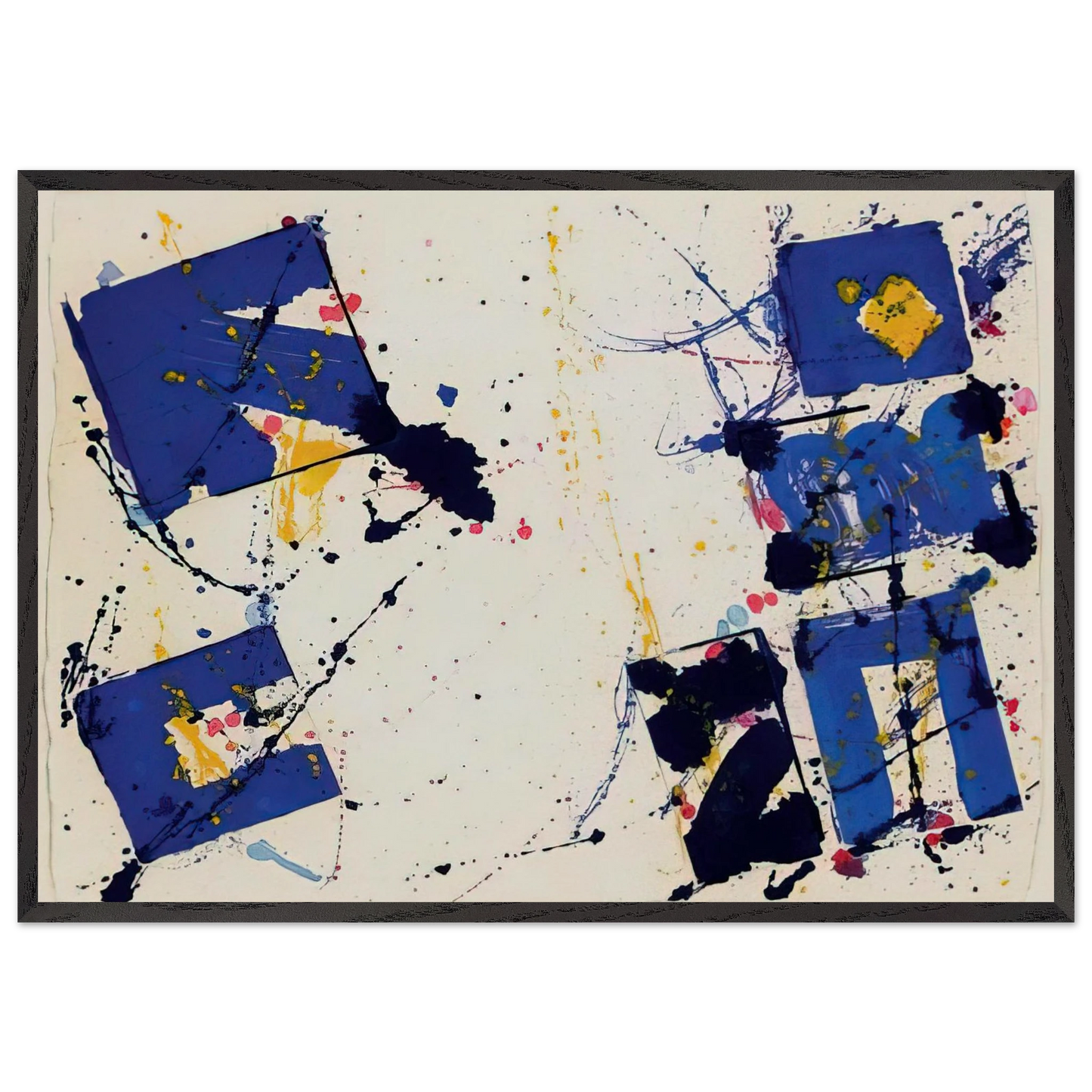 Untitled EXP-SF-09-17-78 - Sam Francis 70x100 cm / 28x40 inches Framed Art Print – Black Wooden Frame