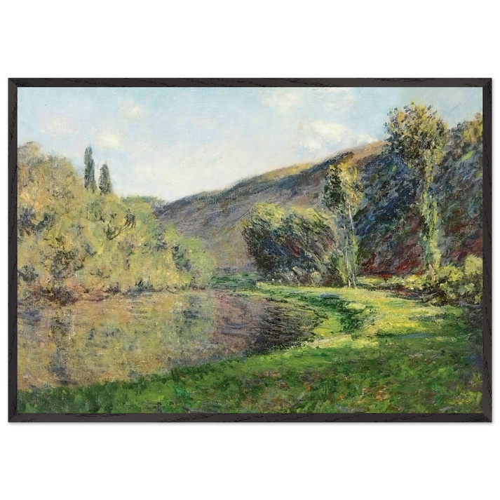 The Arm of the Siene at Jeufosse Afternoon - claude monet 70x100 cm / 28x40 inches Framed Art Print – Black Wooden Frame