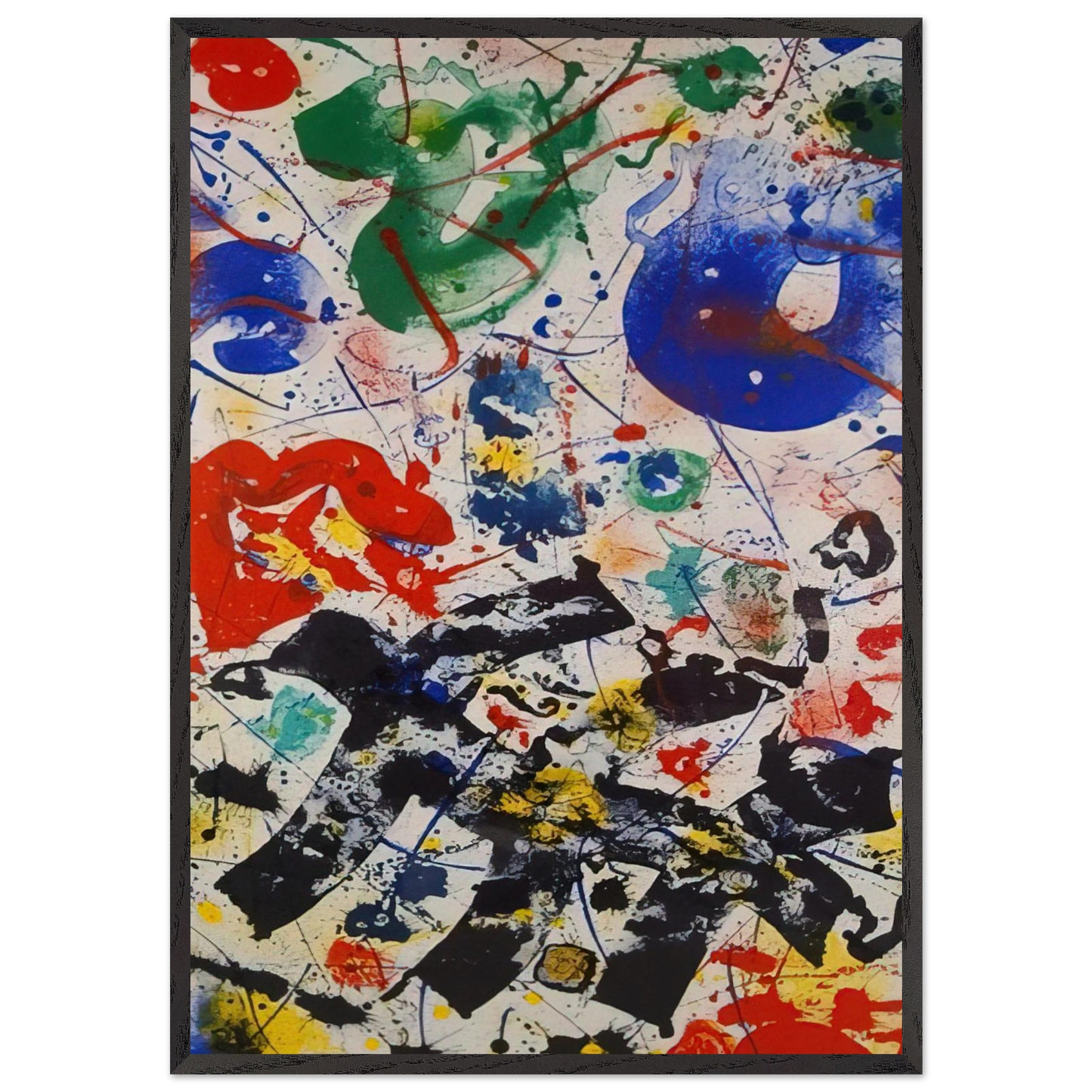 Untitled SF 357 - Sam Francis 70x100 cm / 28x40 inches Framed Art Print – Black Wooden Frame