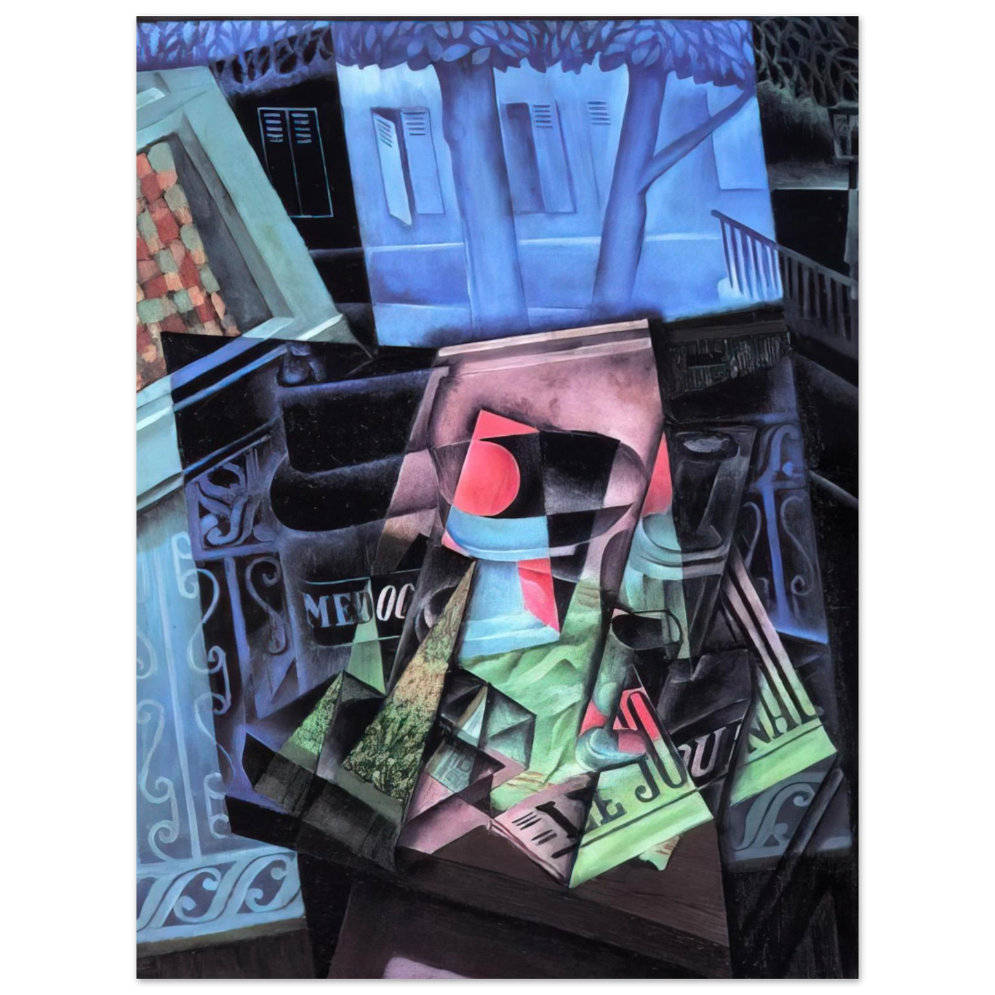 Juan Gris - STILL LIFE BEFORE AN OPEN WINDOW PLACE RAVIGNAN 1915 75x100 cm / 30x40inches Fine Art Poster