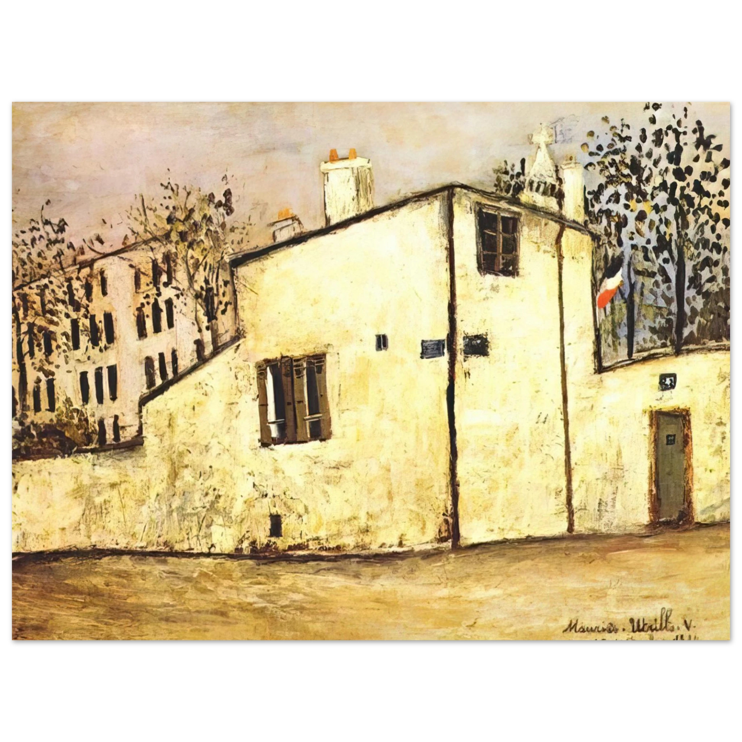 Maurice Utrillo - HECTOR BERLIOZ S HOUSE 75x100 cm / 30x40inches Fine Art Poster