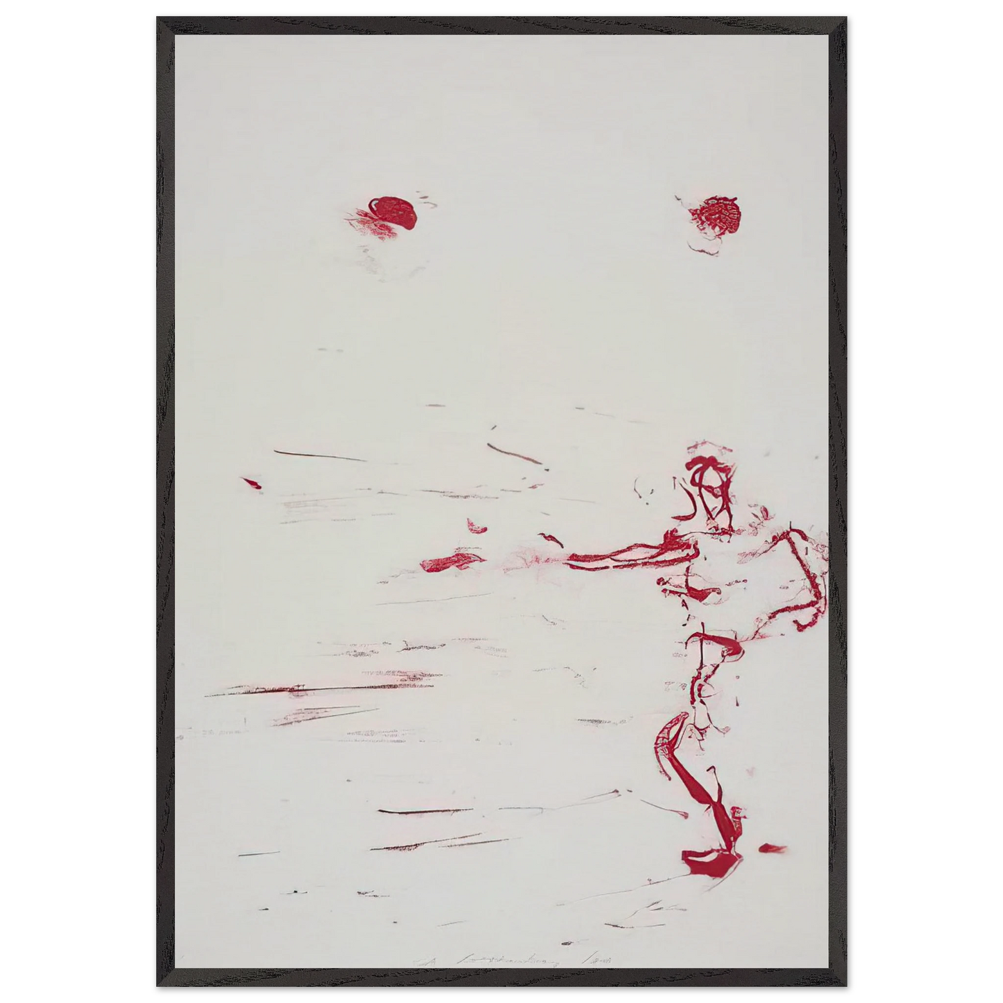 RED DANCE 1986 - Susan Rothenberg 70x100 cm / 28x40 inches Framed Art Print – Black Wooden Frame
