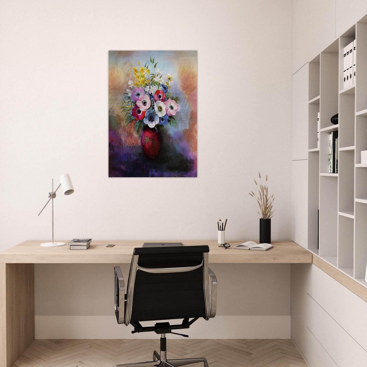 ANEMONES - Odilon Redon Brushed Aluminum Print - 70x100 cm / 28x40 inches | Odilon Redon Aluminum Print | Odilon Redon Prints