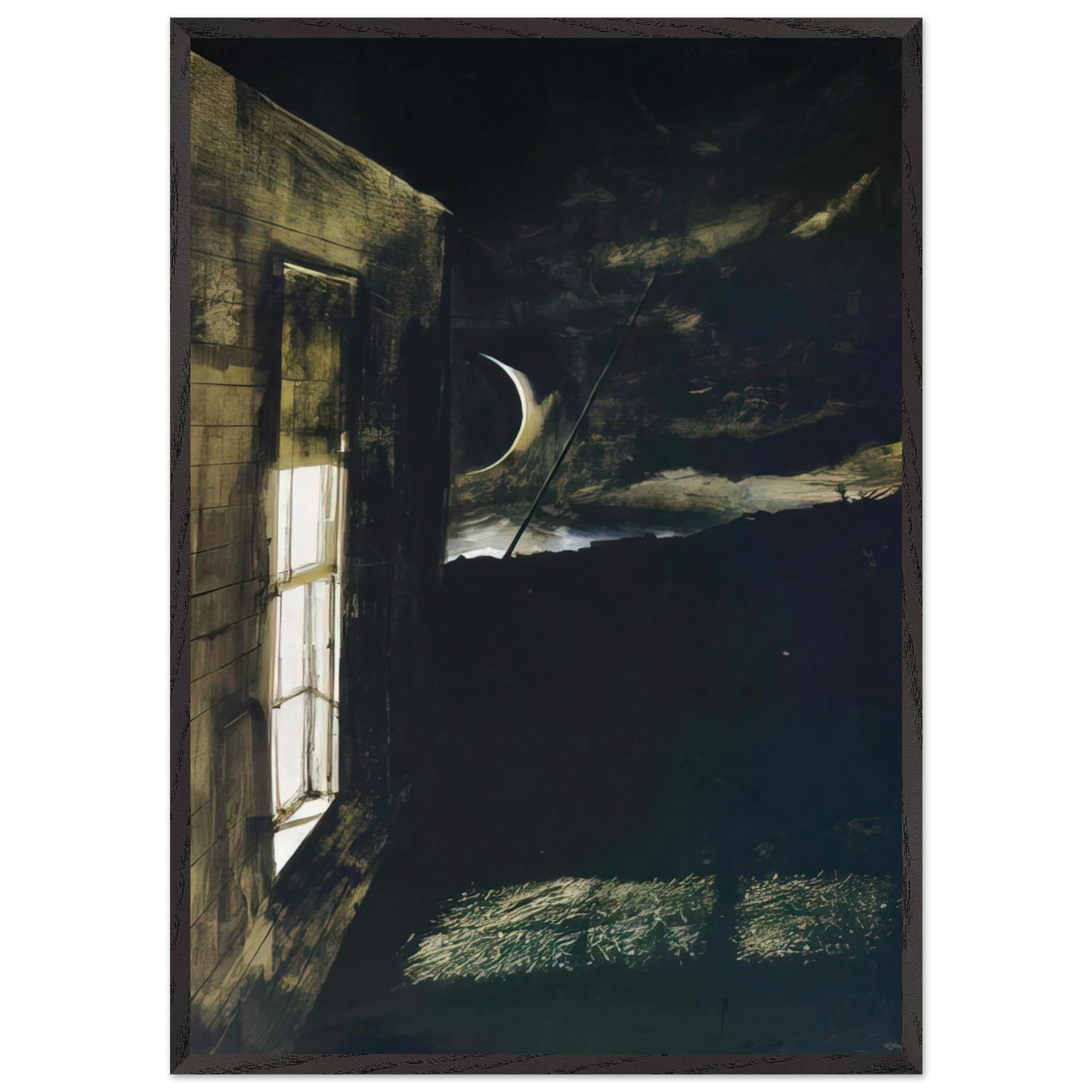CRESCENT MOON - Andrew Wyeth 70x100 cm / 28x40 inches Framed Art Print – Black Wooden Frame