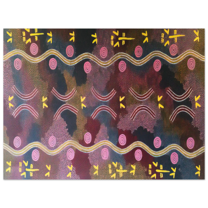 Clifford Possum Tjapaltjarri - Possum Rock Wallaby Dreaming, Napperby - 1990 75x100 cm / 30x40inches Fine Art Poster