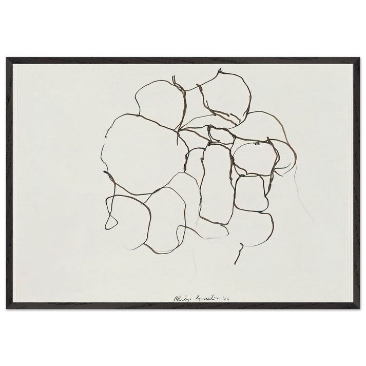 UNTITLED 5 N2 - Philip Guston 70x100 cm / 28x40 inches Framed Art Print – Black Wooden Frame