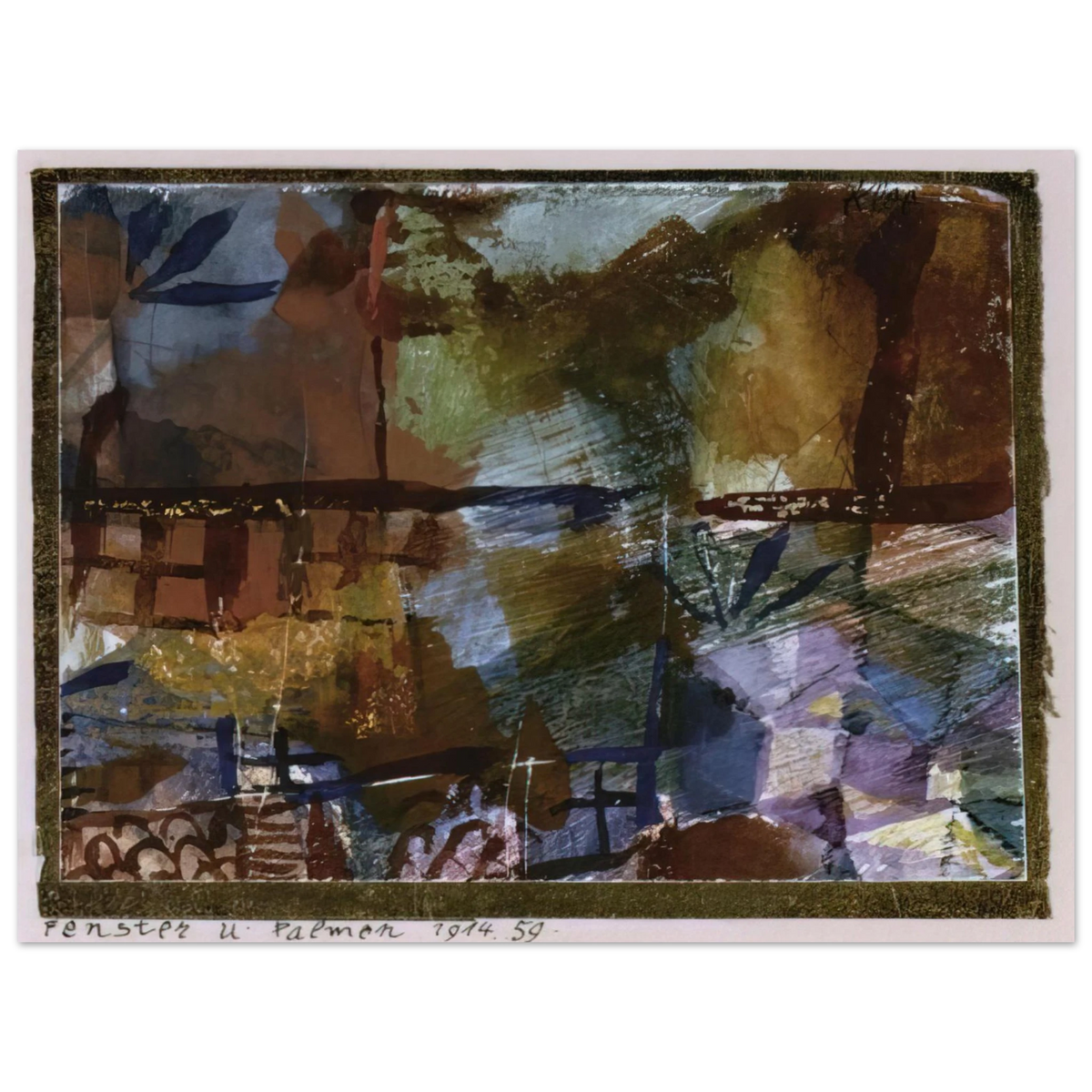 Paul Klee - WINDOWS AND PALM TREES 1914 75x100 cm / 30x40inches Fine Art Poster