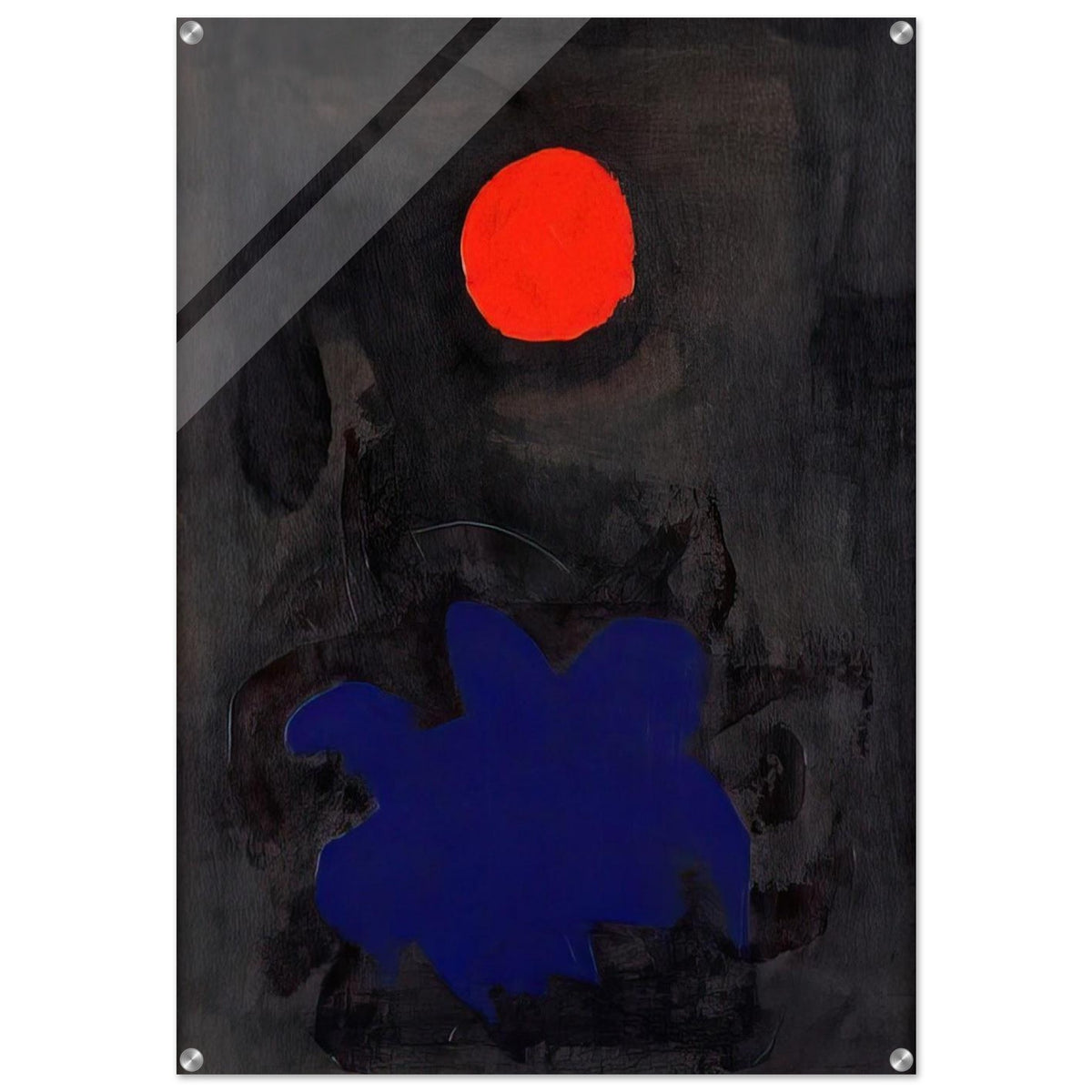 Blue on Black - 1970 - Adolph Gottlieb Acrylic Print - 70x100 cm / 28x40″ inches | Adolph Gottlieb Wall Art | Adolph Gottlieb Prints