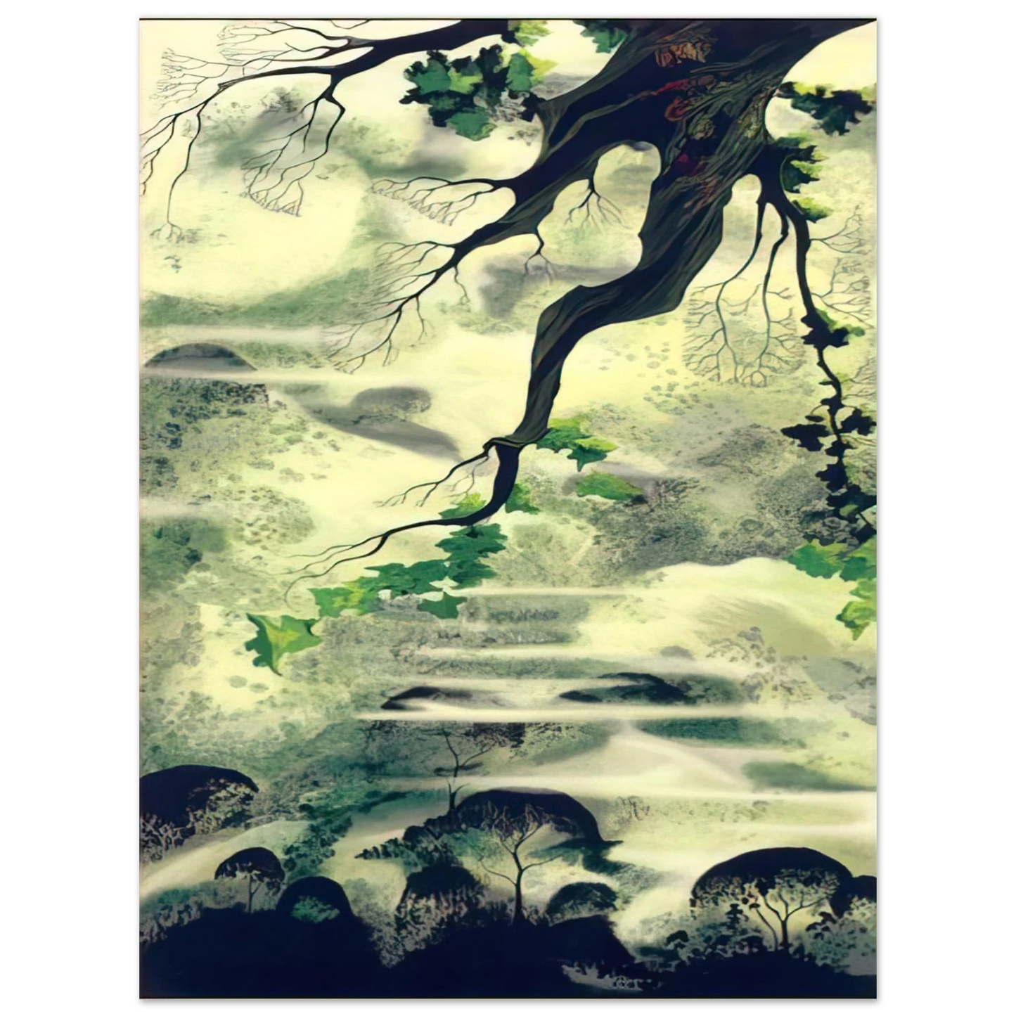 Eyvind Earle - Fog Bound 75x100 cm / 30x40inches Fine Art Poster