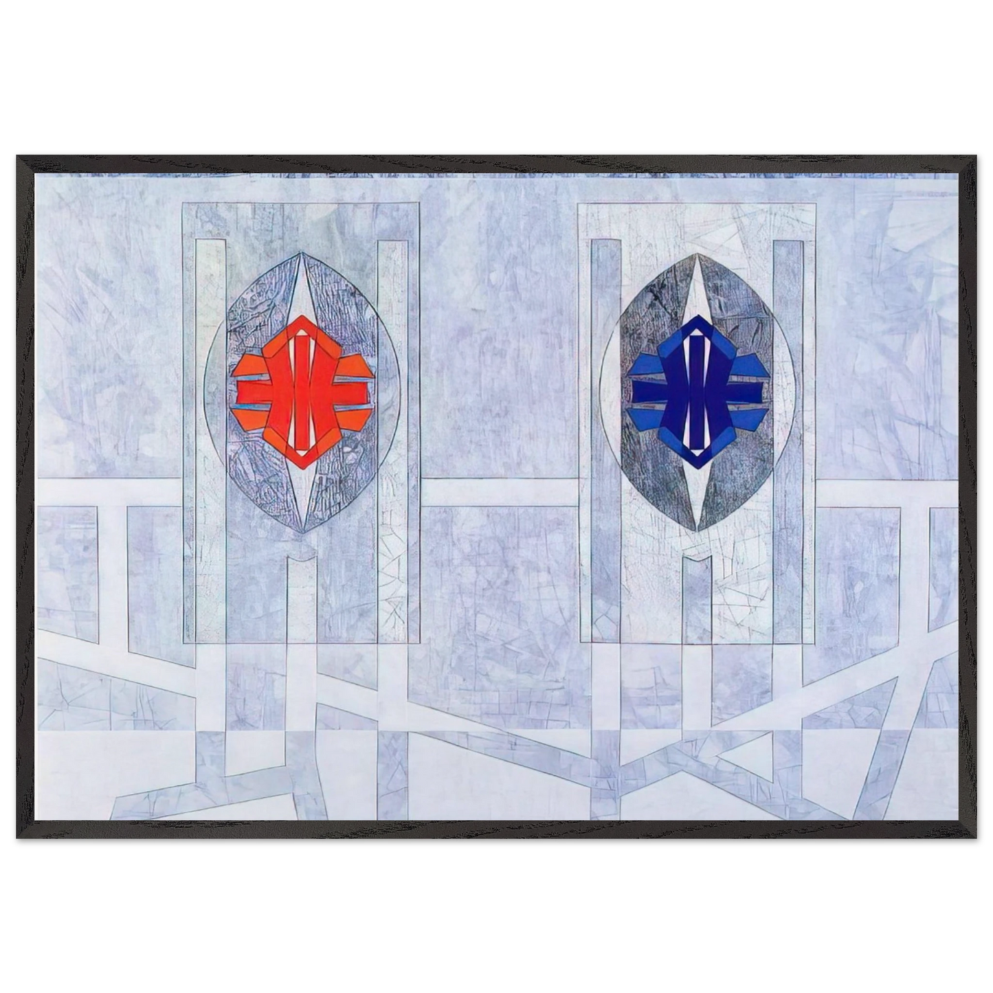 Twice - 1972 - Jimmy Ernst 70x100 cm / 28x40 inches Framed Art Print – Black Wooden Frame