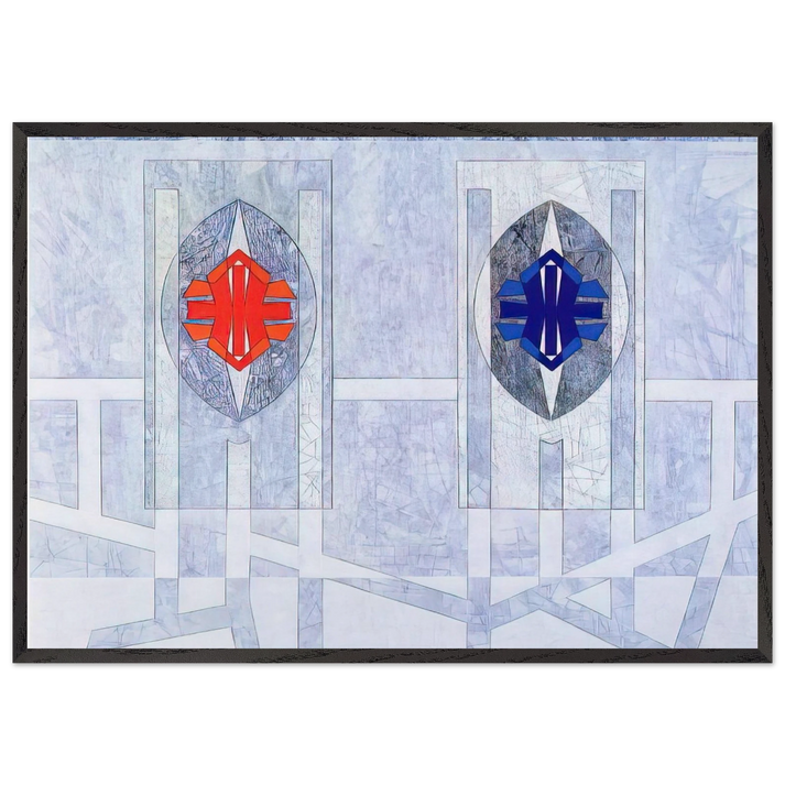 Twice - 1972 - Jimmy Ernst 70x100 cm / 28x40 inches Framed Art Print – Black Wooden Frame