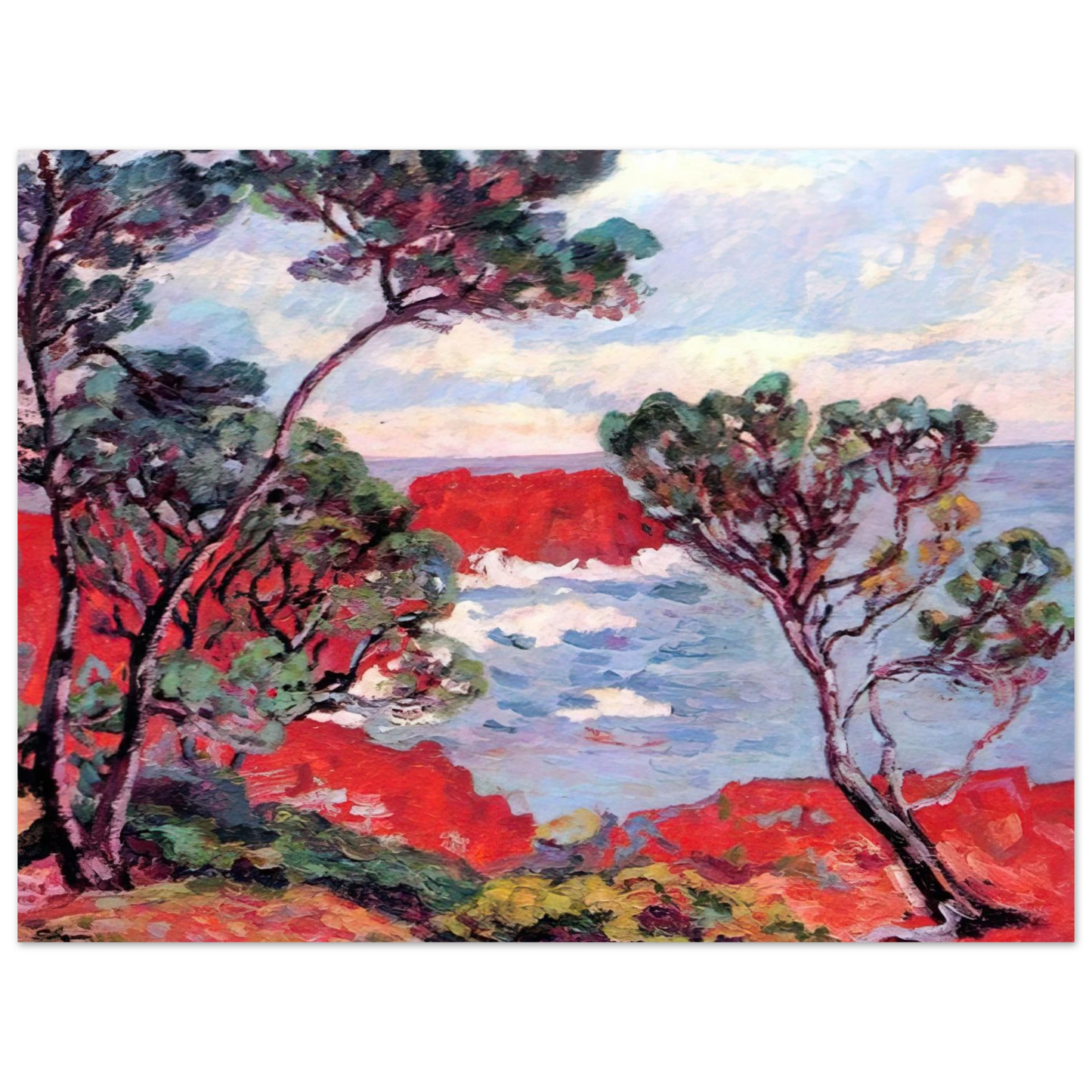Armand Guillaumin - Les rochers rouges - 1894 75x100 cm / 30x40inches Fine Art Poster