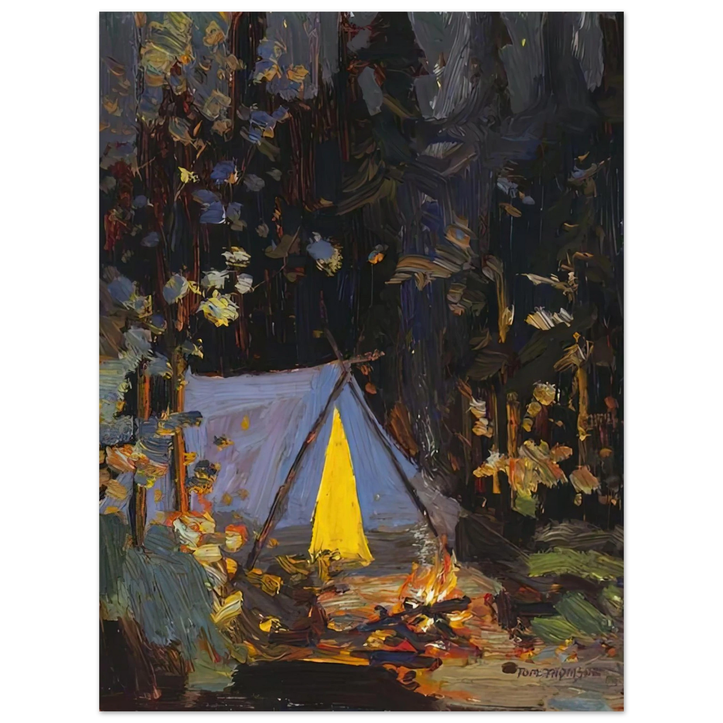 Tom Thomson - CAMPFIRE 1916 75x100 cm / 30x40inches Fine Art Poster