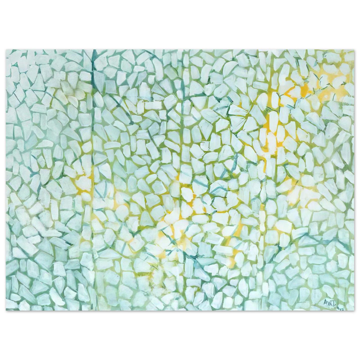 Alma Woodsey Thomas - WHITE DAISIES RHAPSODY 1973 75x100 cm / 30x40inches Fine Art Poster