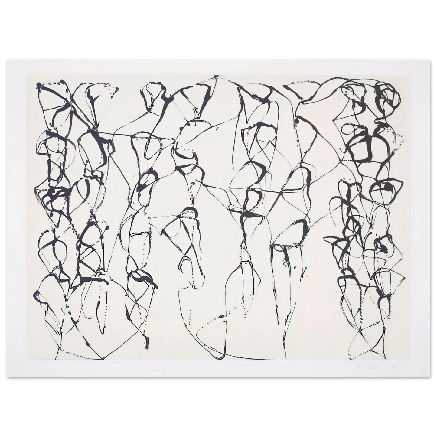 Brice Marden - Cold Mountain Series, Zen Study 6 - 1991 75x100 cm / 30x40inches Fine Art Poster