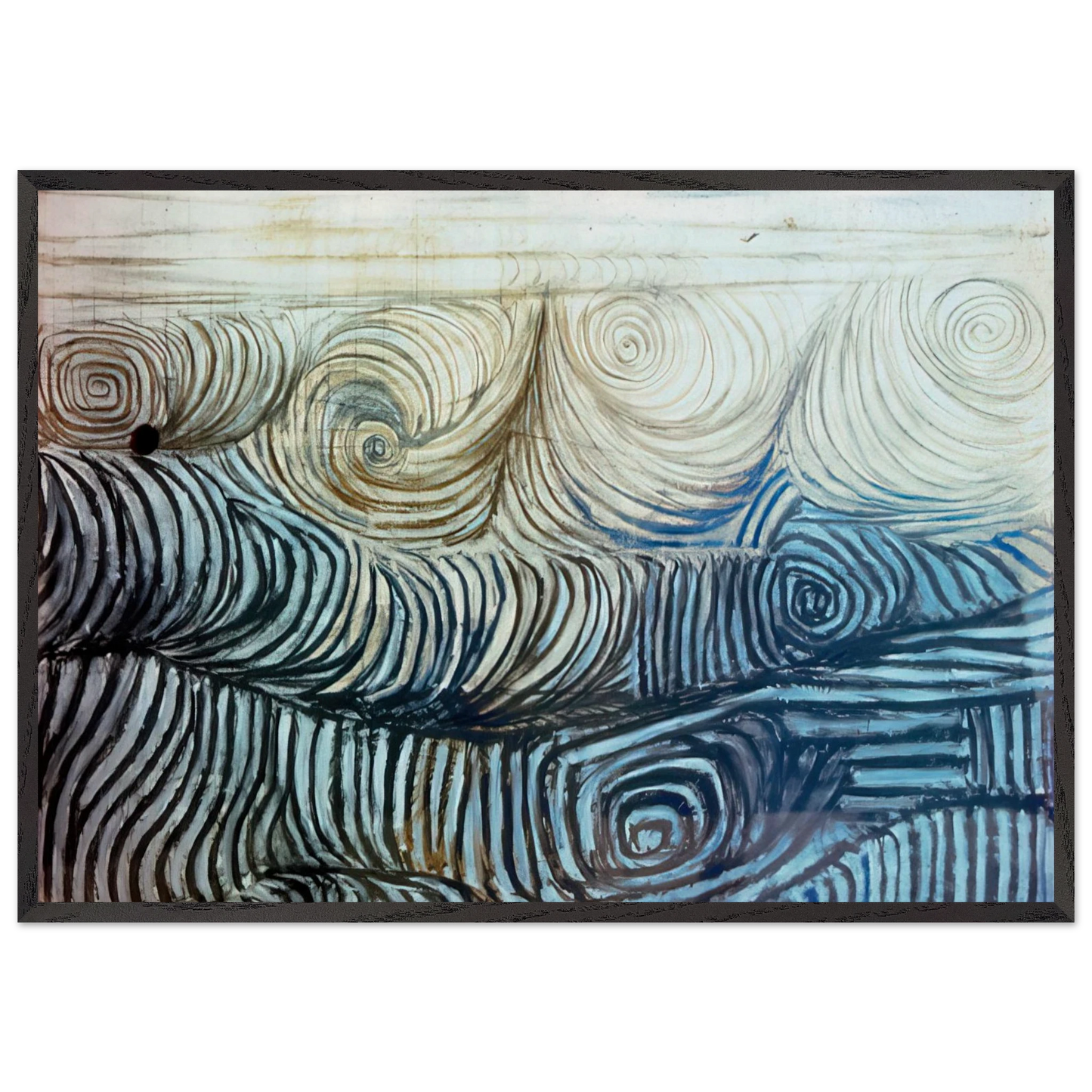 THE WAVE 1950 - Victor Pasmore 70x100 cm / 28x40 inches Framed Art Print – Black Wooden Frame