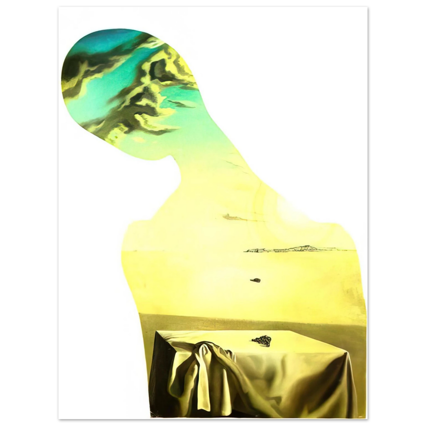Salvador Dali - COUPLE WITH CLOUDS IN THEIR HEADS WOMAN 75x100 cm / 30x40inches Fine Art Poster
