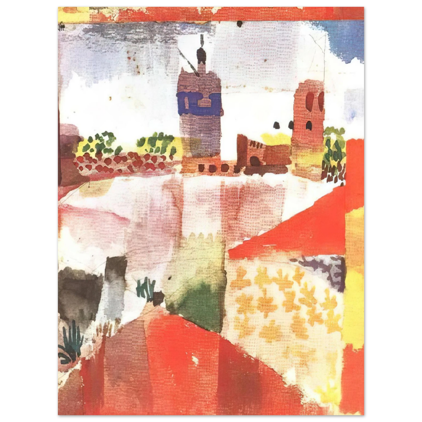 Paul Klee - HAMMAMET WITH MOSQUE 1914 75x100 cm / 30x40inches Fine Art Poster
