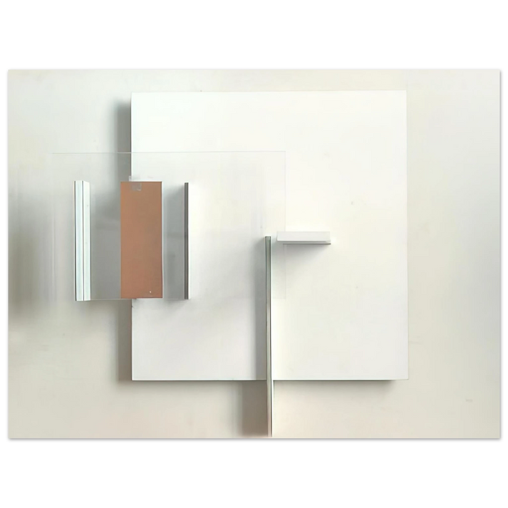 Victor Pasmore - Abstract in White, Black and Ochre - 1962 75x100 cm / 30x40inches Fine Art Poster