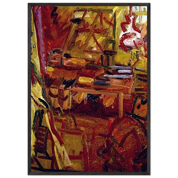 IN THE STUDIO N1 - Frank Auerbach 70x100 cm / 28x40 inches Framed Art Print – Black Wooden Frame