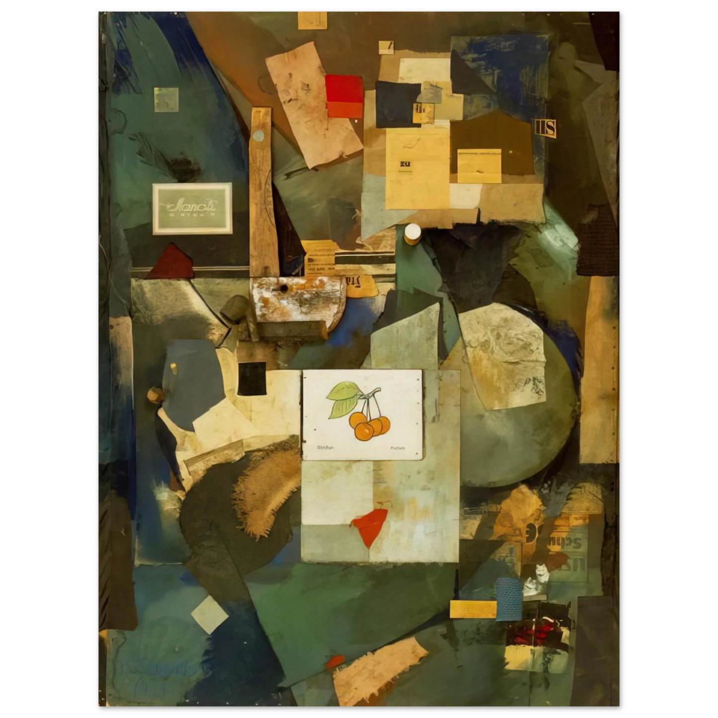 Kurt Schwitters - CHERRY PICTURE 1921 75x100 cm / 30x40inches Fine Art Poster