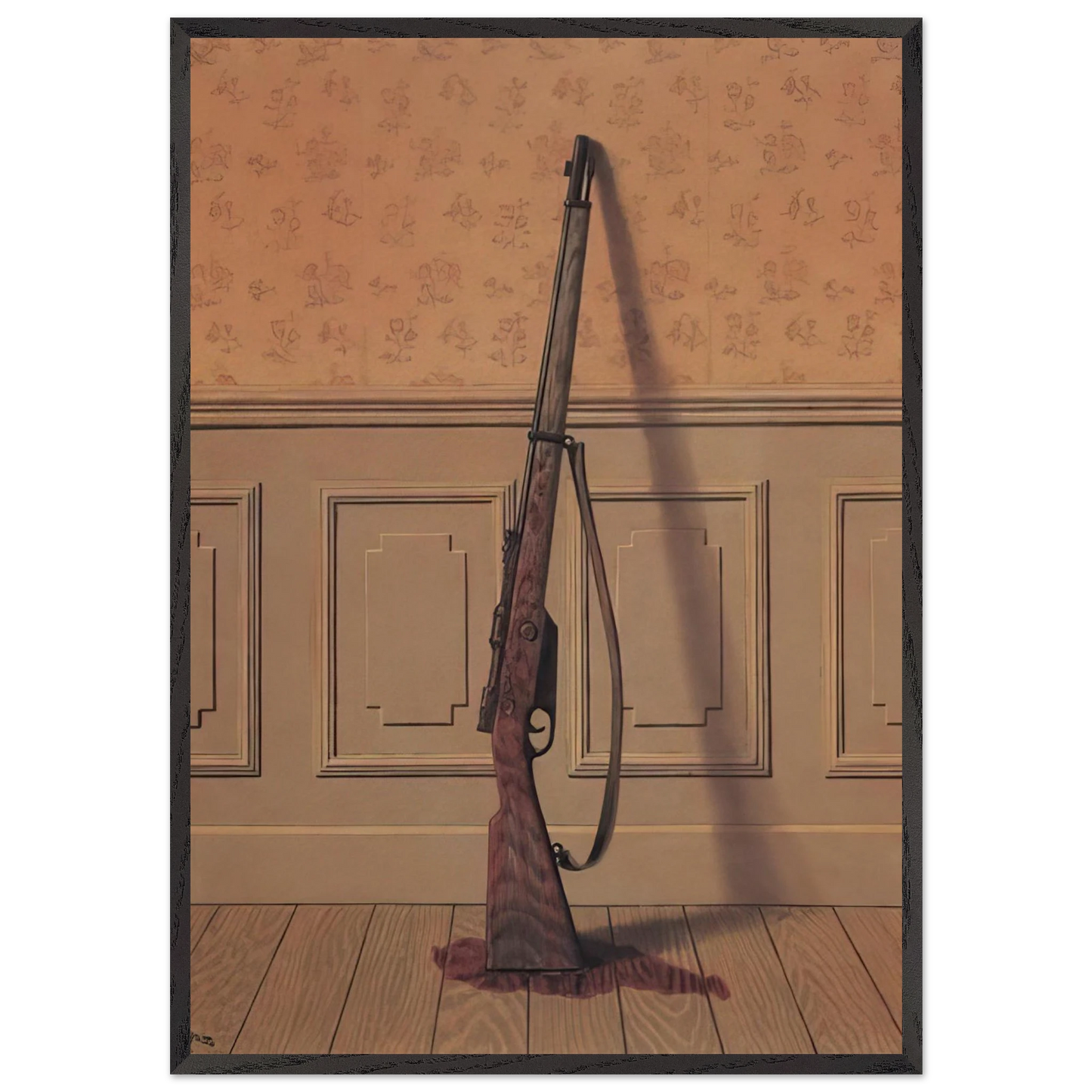 THE SURVIVOR 1950 - Rene Magritte 70x100 cm / 28x40 inches Framed Art Print – Black Wooden Frame