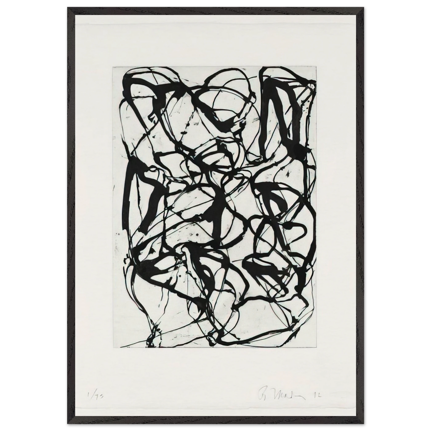 Han Shan Exit - 1992 - Brice Marden 70x100 cm / 28x40 inches Framed Art Print – Black Wooden Frame