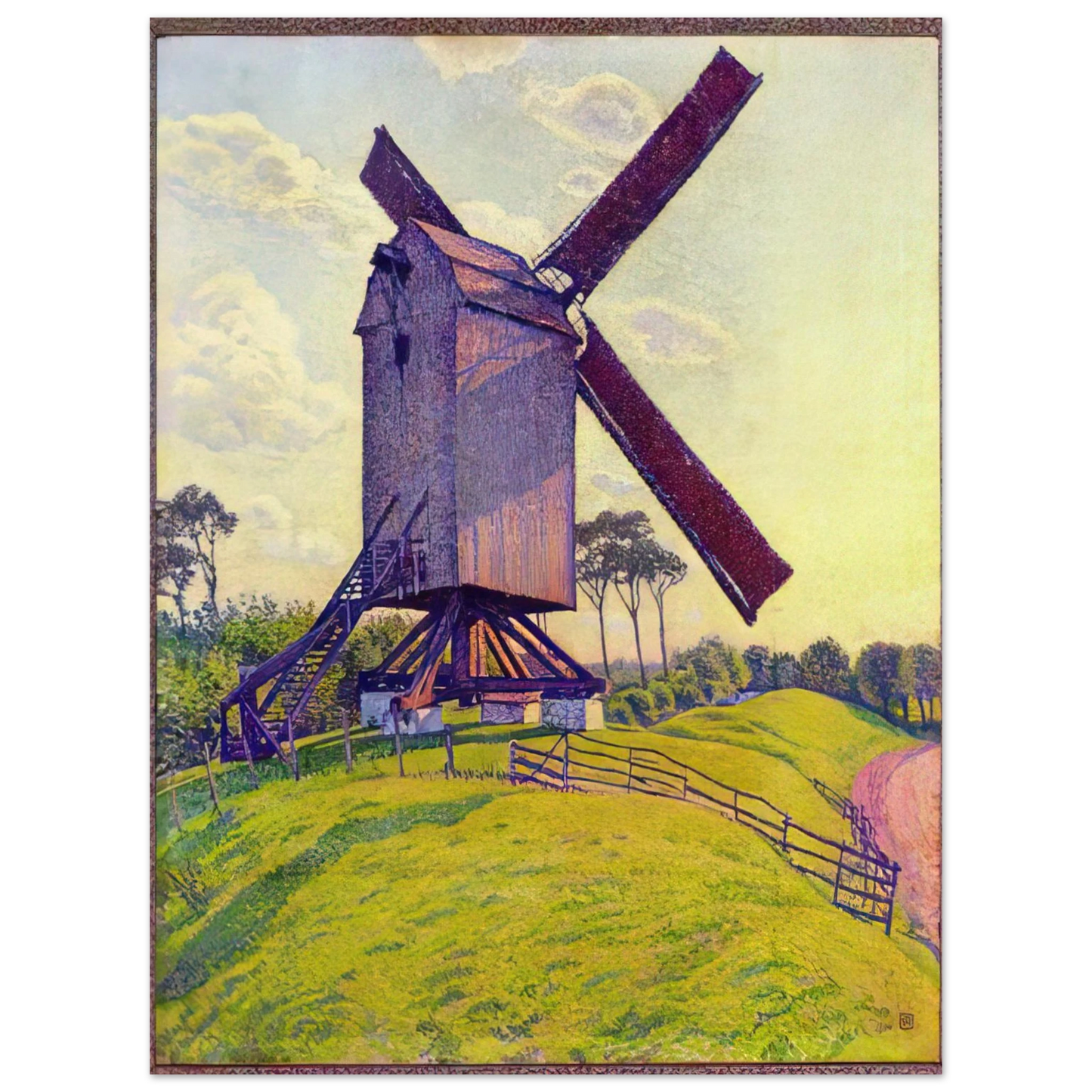 Theo van Rysselberghe - THE MILL AT KELF 1894 75x100 cm / 30x40inches Fine Art Poster