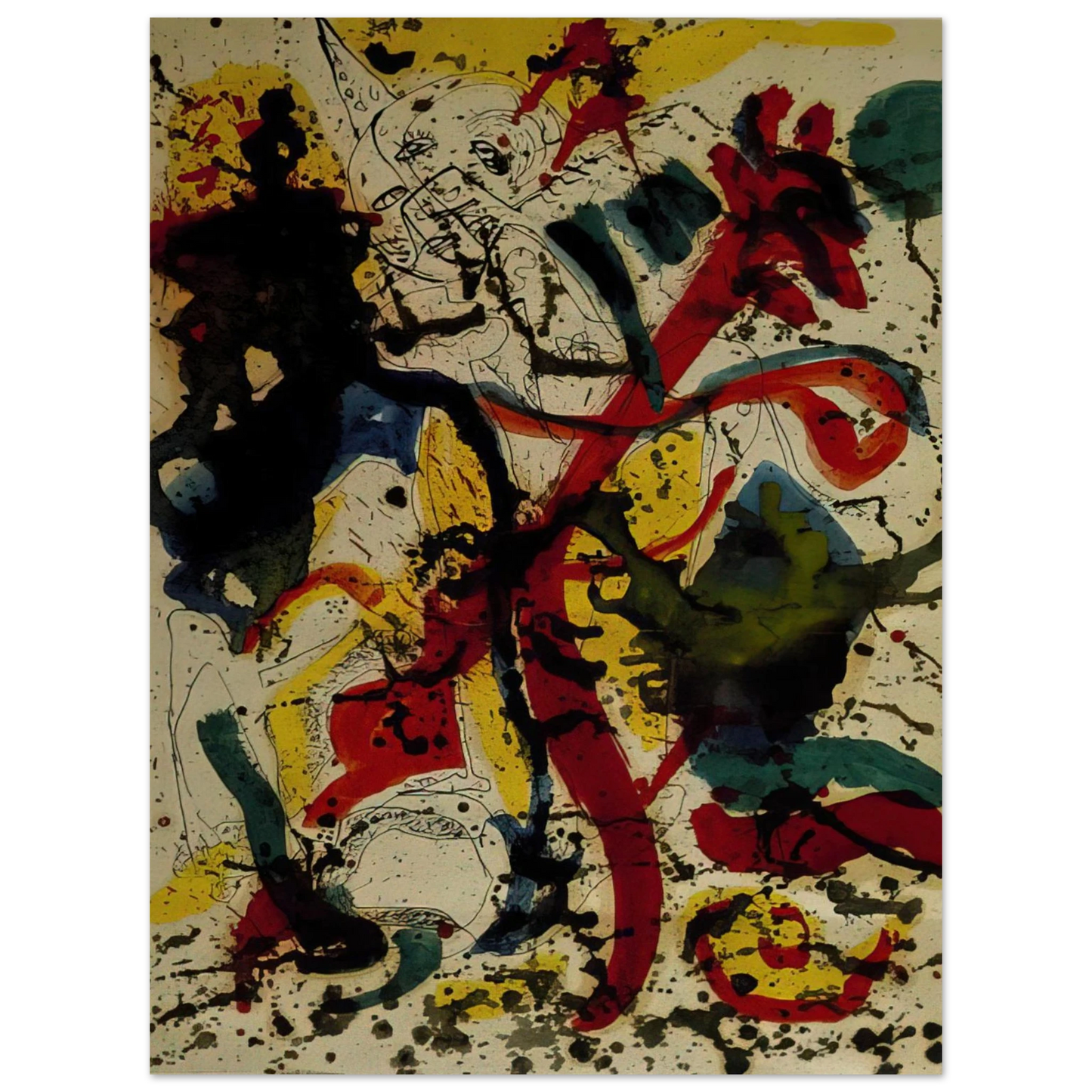 Jackson Pollock - UNTITLED 1944 75x100 cm / 30x40inches Fine Art Poster